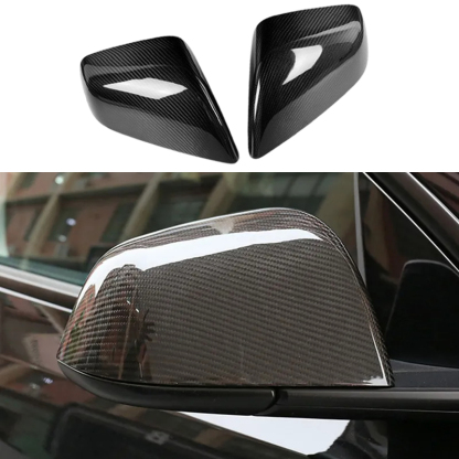 Carbon Fiber Side Mirror Covers (1 Pair) for Tesla Model 3 (2017-2023.10) / Model Y (2020-2024)-TESGOD