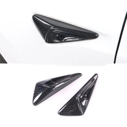Real Carbon Fiber Side Camera Cover for Tesla Model 3 Highland-TESGOD