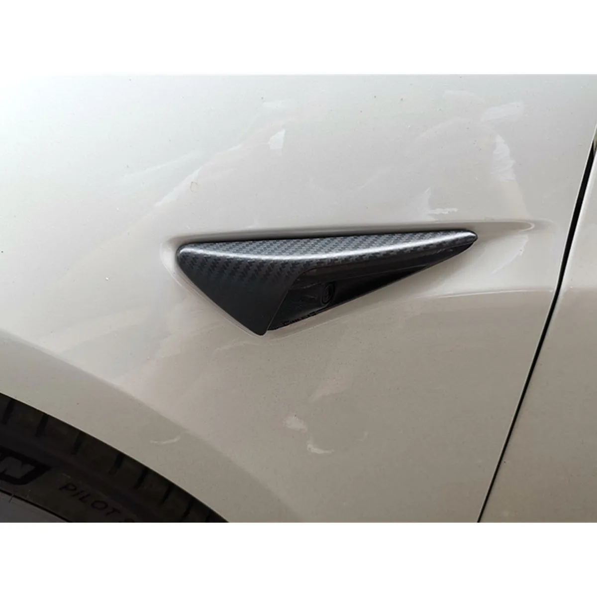 Real Carbon Fiber Side Camera Cover for Tesla Model 3 Highland-TESGOD