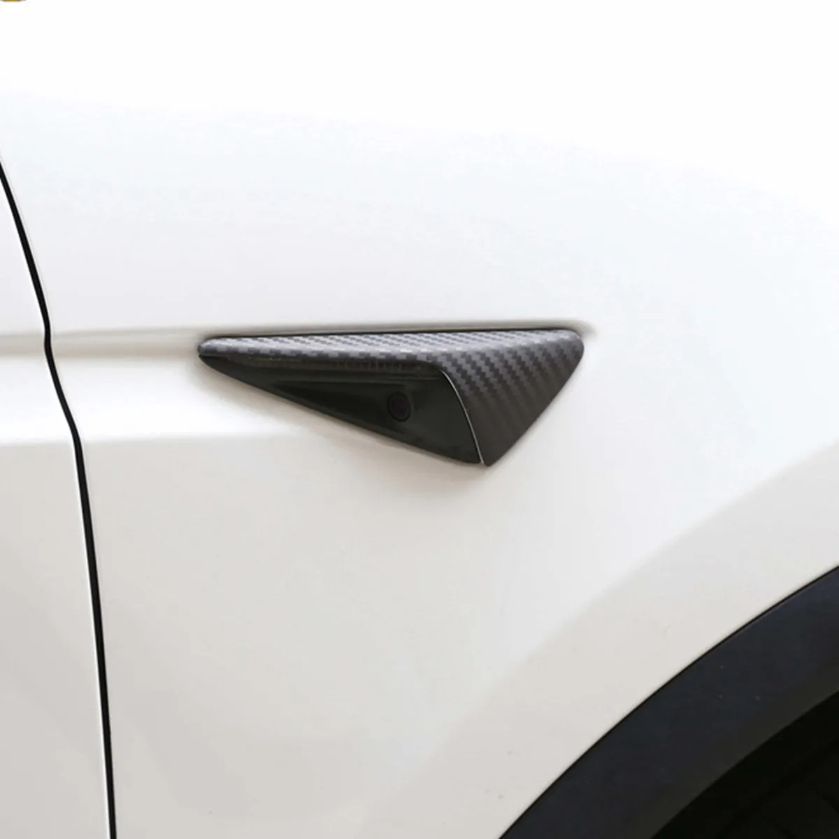 Real Carbon Fiber Side Camera Cover for Tesla Model 3 Highland-TESGOD