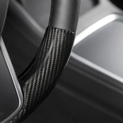 Real Carbon Fiber Steering Wheel Cover for Tesla Model Y/3 Highland-TESGOD