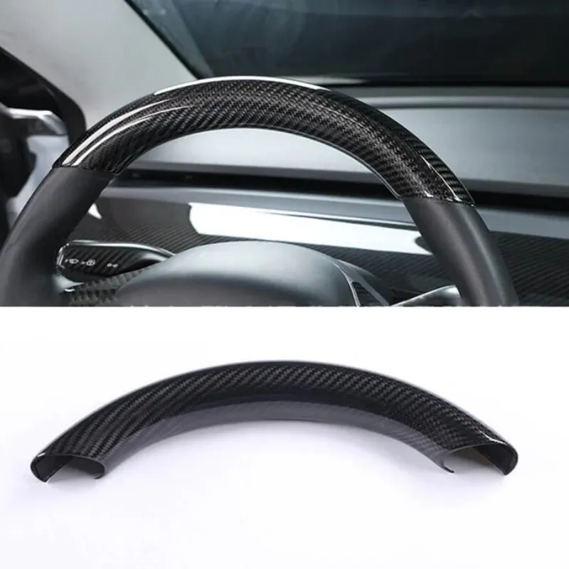 Real Carbon Fiber Steering Wheel Cover for Tesla Model Y/3 Highland-TESGOD