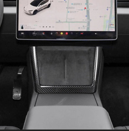 Real Dry Carbon Fiber Wireless Charging Frame for New Model Y 2025+ / Model 3 Highland 2024+-TESGOD