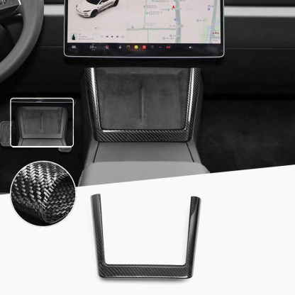 Real Dry Carbon Fiber Wireless Charging Frame for New Model Y 2025+ / Model 3 Highland 2024+-TESGOD