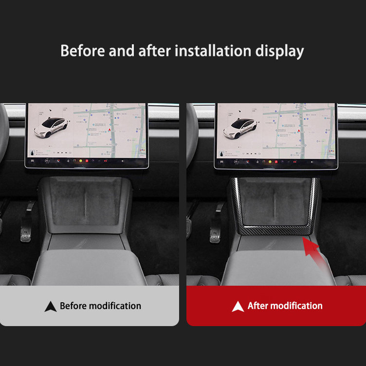 Real Dry Carbon Fiber Wireless Charging Frame for New Model Y 2025+ / Model 3 Highland 2024+-TESGOD