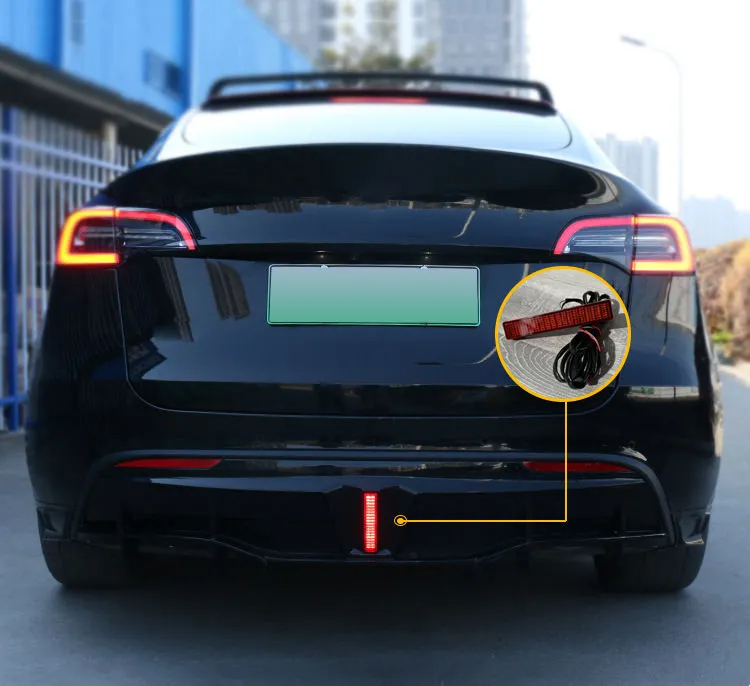 Rear Diffuser for Tesla Model Y with LED Lights-TESGOD