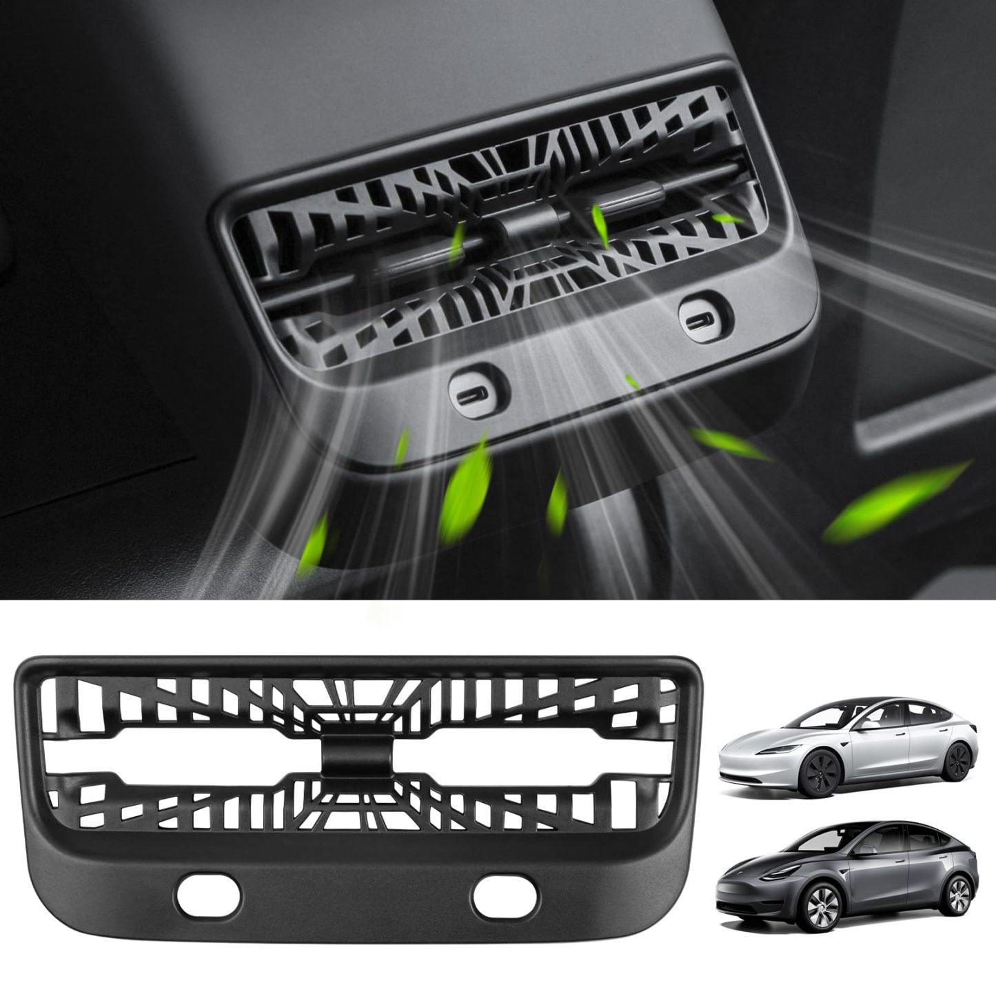 Tesla Model Y/3 Rear Seat Vent Cover Frame and Under Seat Outlet Cover-TESGOD