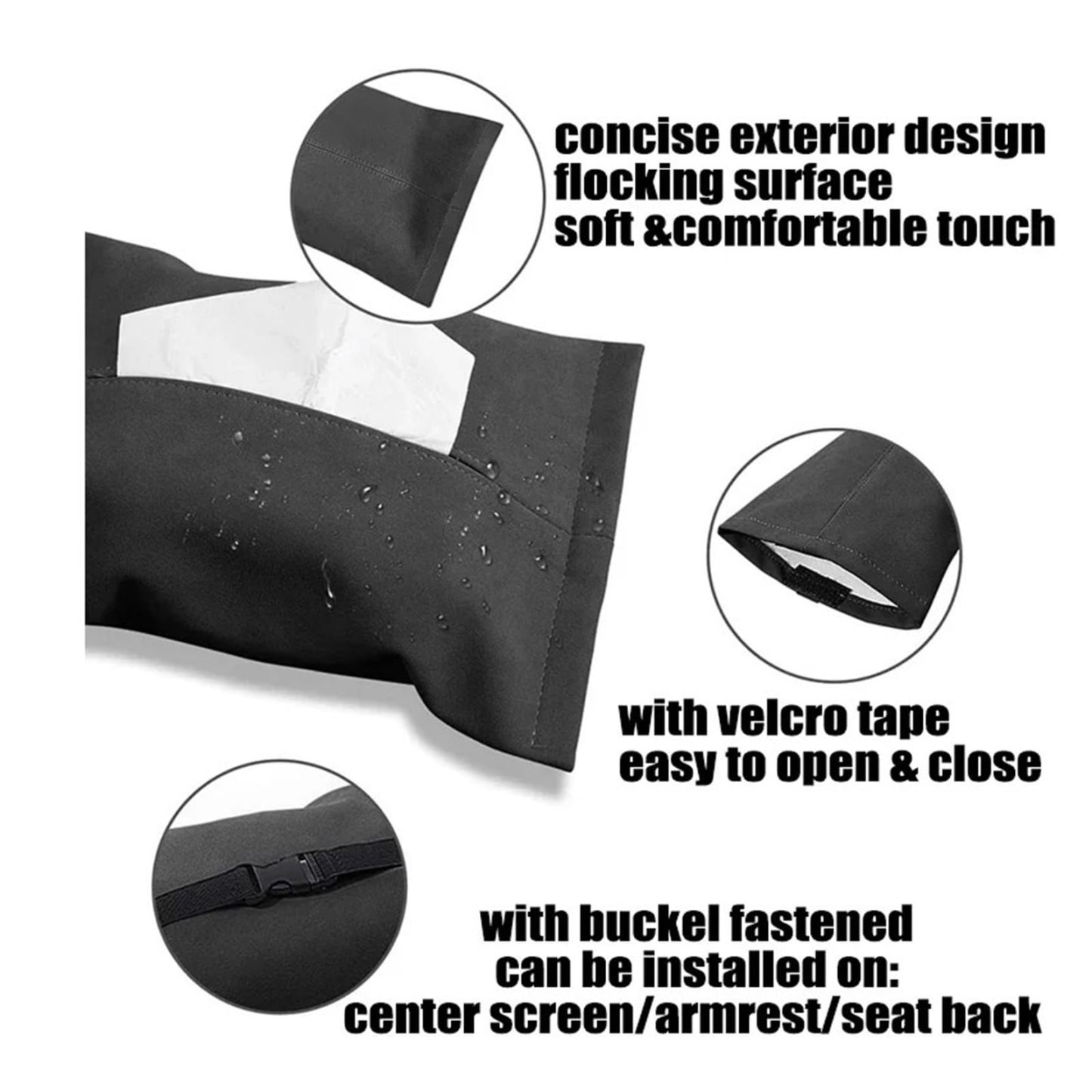 Suede Tissue Box for Tesla Model S/3/X/Y – Space-Saving Design-TESGOD