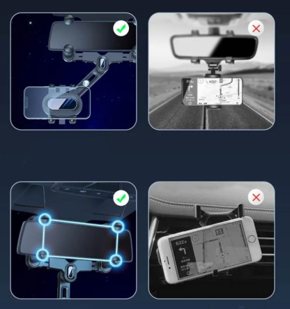 Retractable Phone Holder for Tesla Rearview Mirror（2017 - 2023）-TESGOD