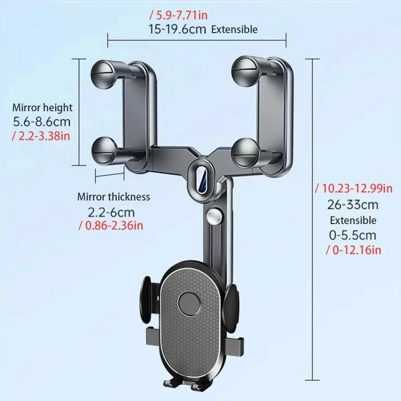 Retractable Phone Holder for Tesla Rearview Mirror（2017 - 2023）-TESGOD