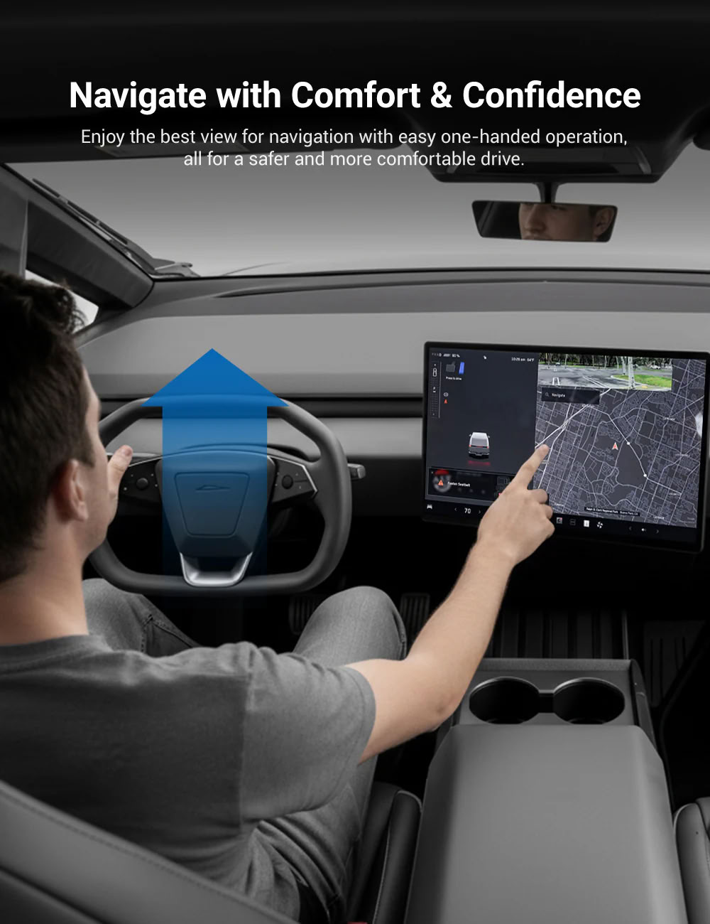 Rotatable Center Console Screen Mount for Tesla Cybertruck