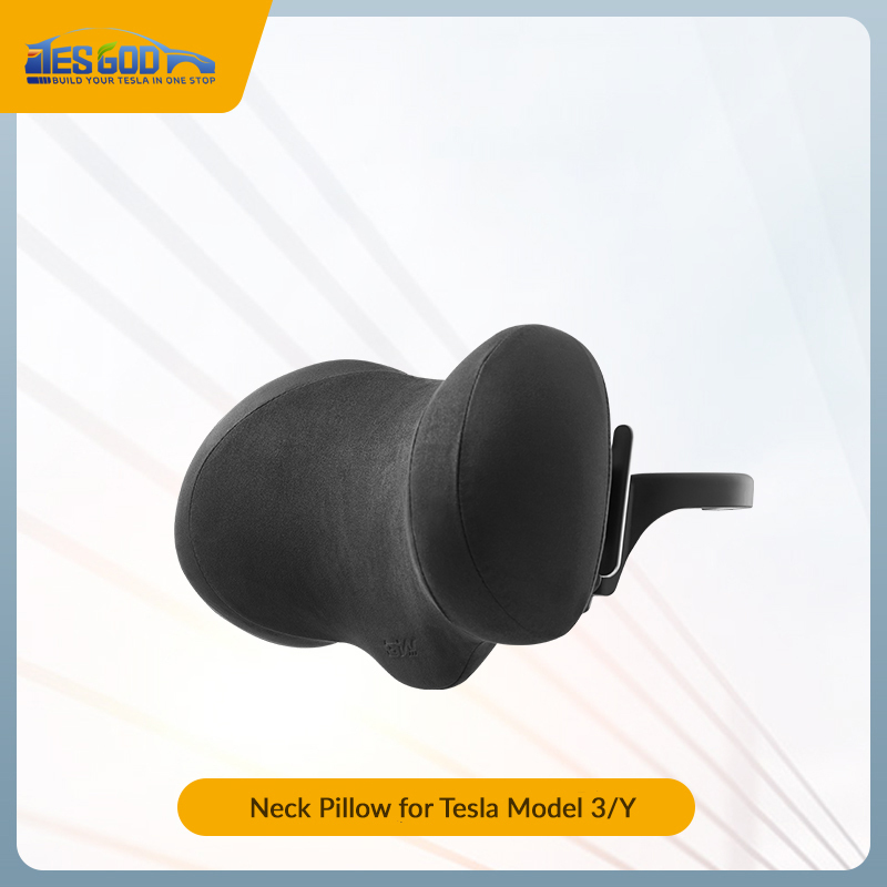 Suede Memory Foam Neck Pillow for Tesla Model 3/Y | Height Adjustable 