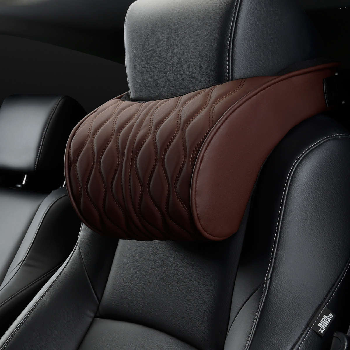 Embroidered Tesla Leather Headrest-TESGOD