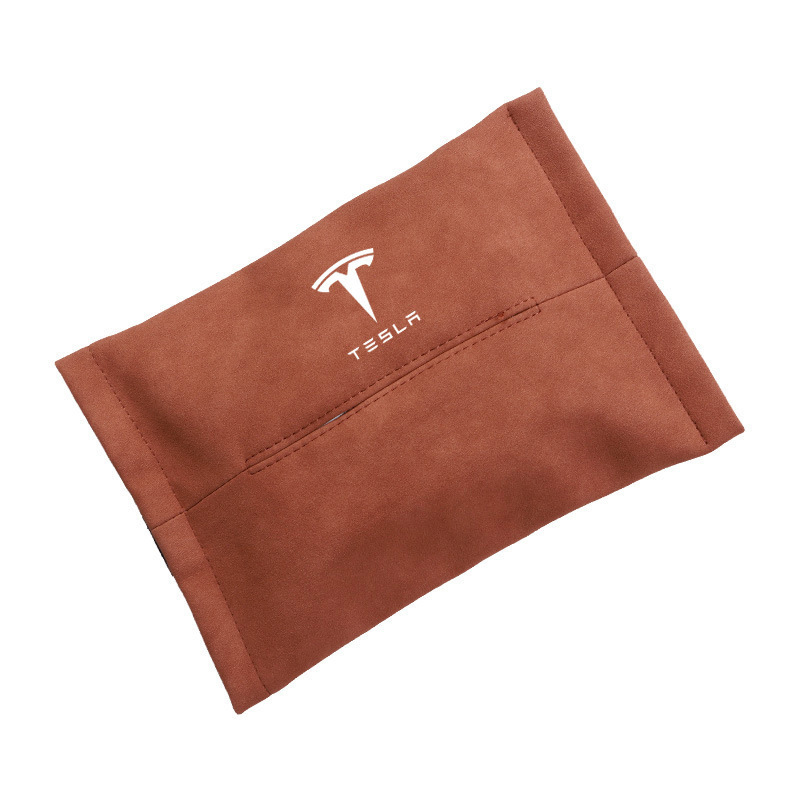 Suede Tissue Box for Tesla Model S/3/X/Y – Space-Saving Design-TESGOD