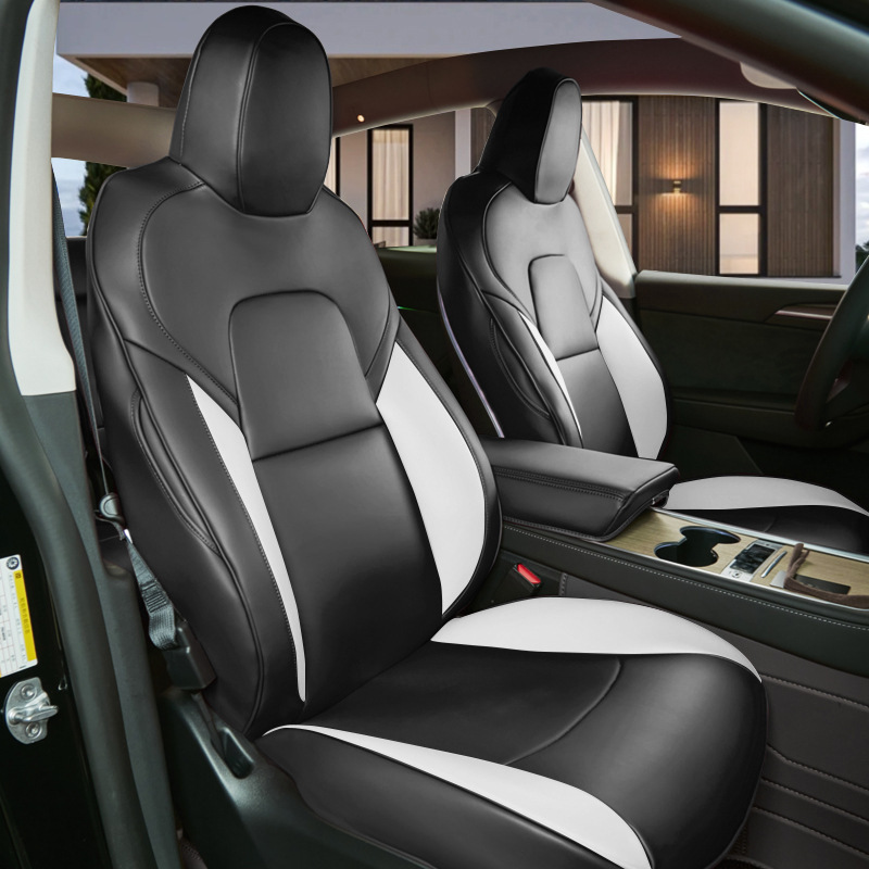 Tesla Model 3/Y Nappa Leather Seat Covers (5-Seat Models) – Airbag & Seat Belt Compatible-TESGOD