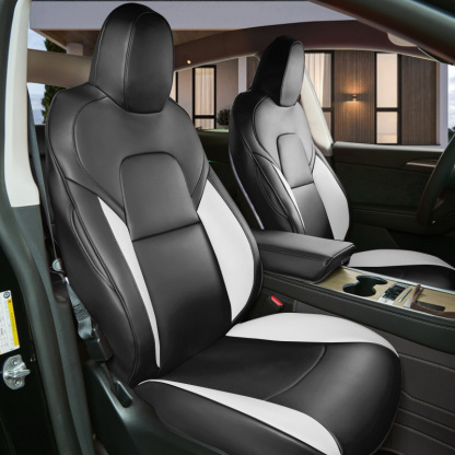 Tesla Model 3/Y Nappa Leather Seat Covers (5-Seat Models) – Airbag & Seat Belt Compatible-TESGOD