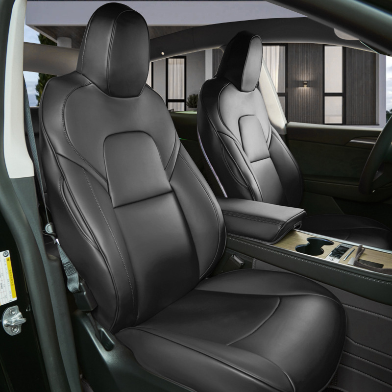 Tesla Model 3/Y Nappa Leather Seat Covers (5-Seat Models) – Airbag & Seat Belt Compatible-TESGOD