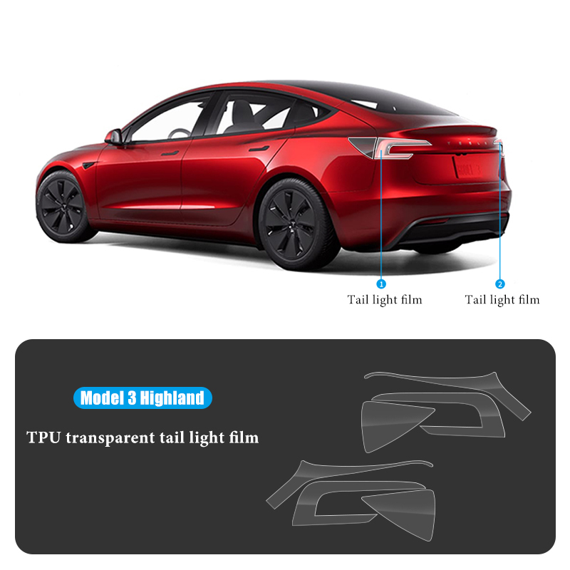 TPU HD Front and Rear Light Protective Film for Tesla Model 3 Highland 2024+-TESGOD