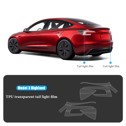TPU HD Front and Rear Light Protective Film for Tesla Model 3 Highland 2024+-TESGOD