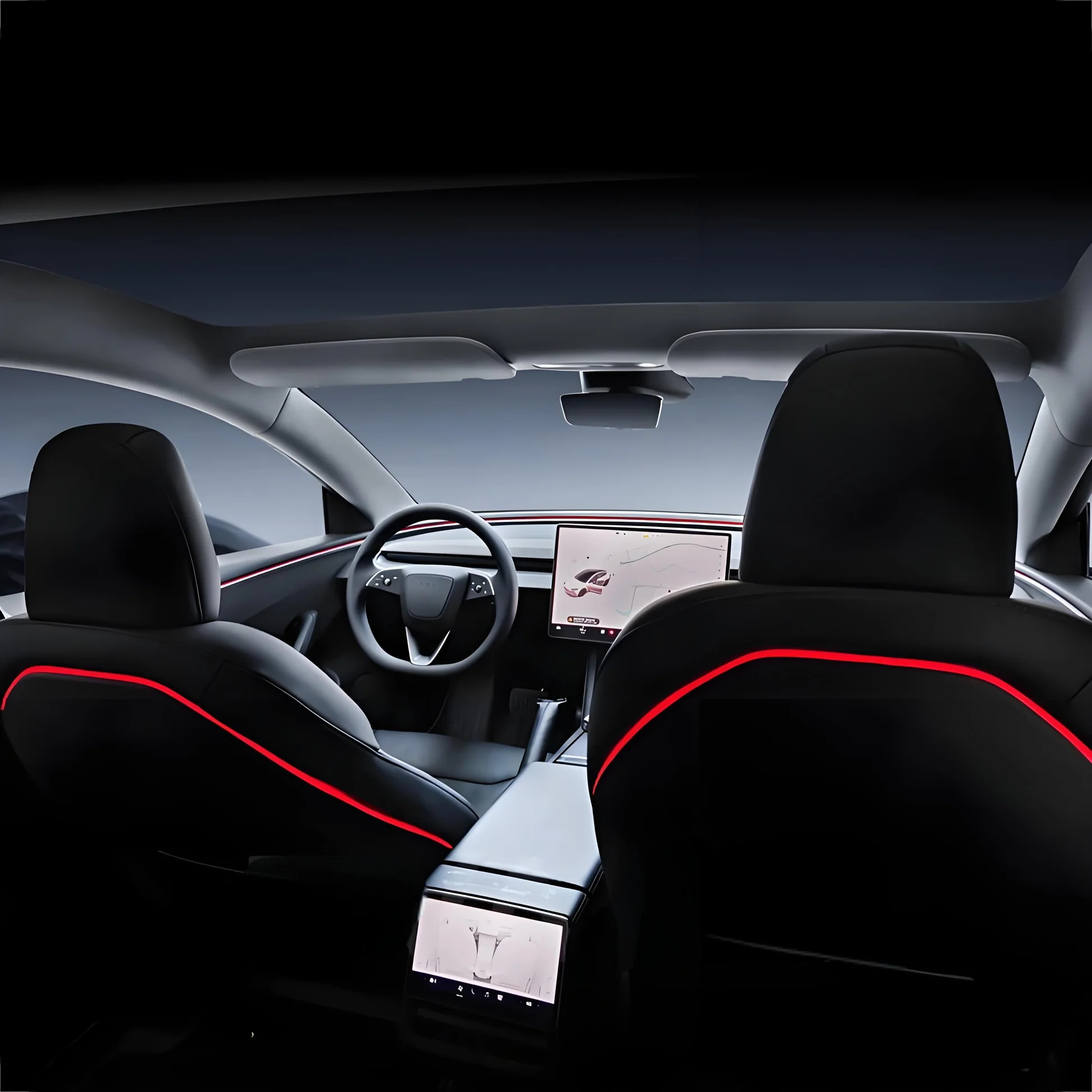 Seat Back Ambient Lighting for Tesla Model 3 Highland 2024+ / New Model Y 2025+  (Set of 2)-TESGOD