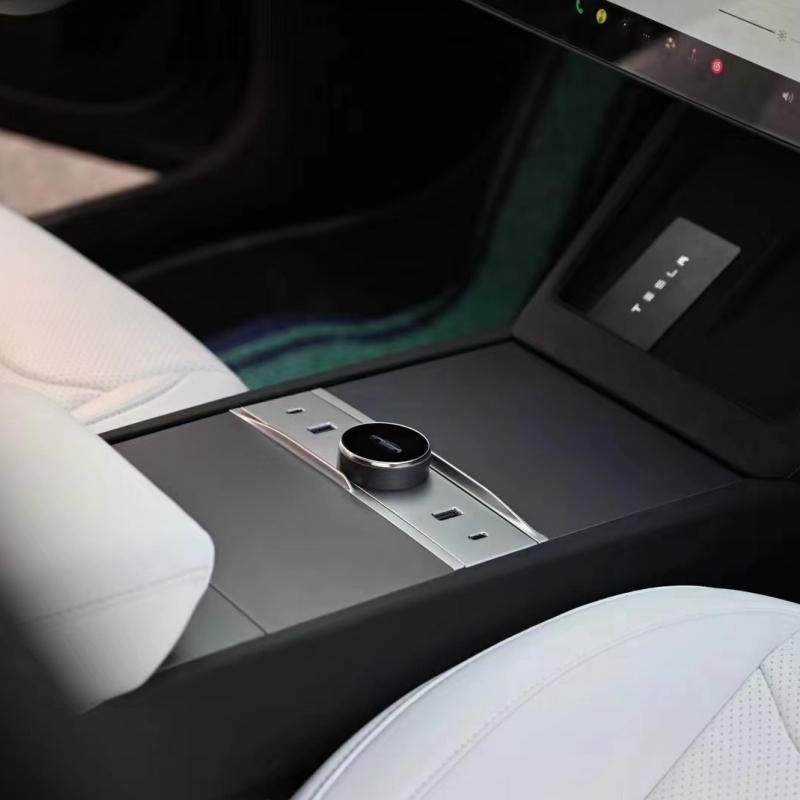 Smart Rotating Gear Shift Dock for Tesla Model 3 Highland - With Display and Quick Charge Ports-TESGOD