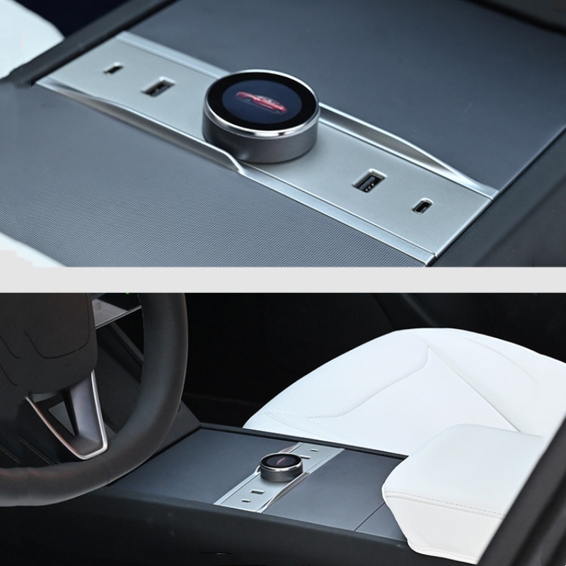 Smart Rotating Gear Shift Dock for Tesla Model 3 Highland - With Display and Quick Charge Ports-TESGOD