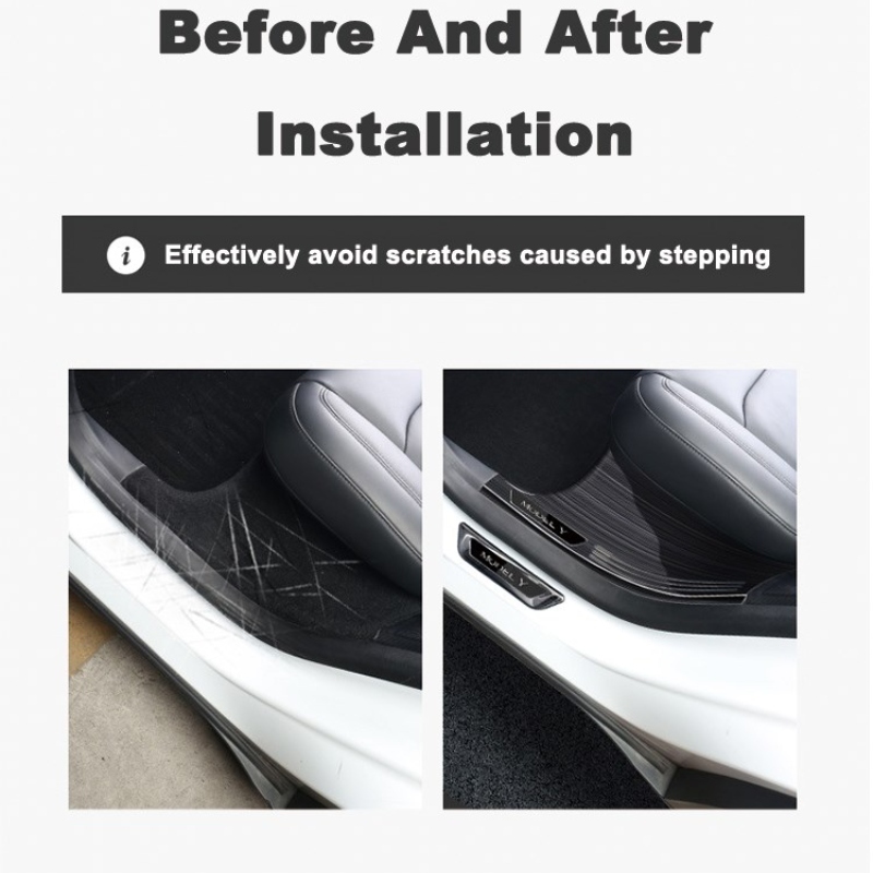 Stainless Steel Threshold Protection Strip for Tesla Model 3/Y-TESGOD