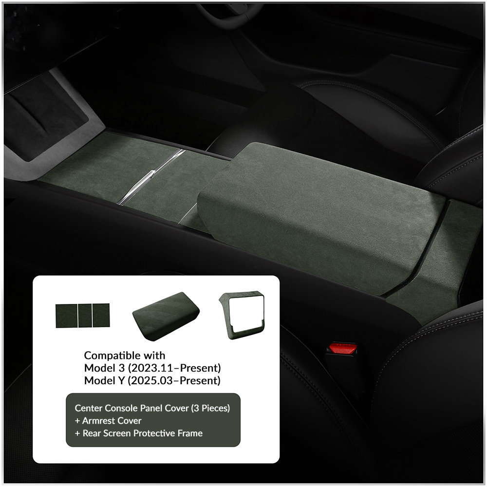 Suede Armrest Cover Compatible with Tesla Model 3/Y (All Years)