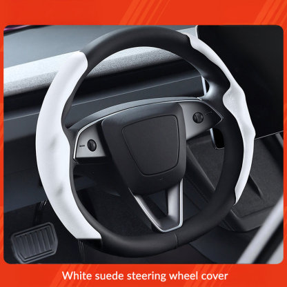 Suede Sport Steering Wheel Cover for Tesla Model 3 Highland / Y Juniper
