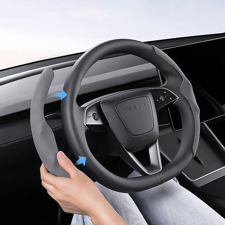 Suede Sport Steering Wheel Cover for Tesla Model 3 Highland / Y Juniper