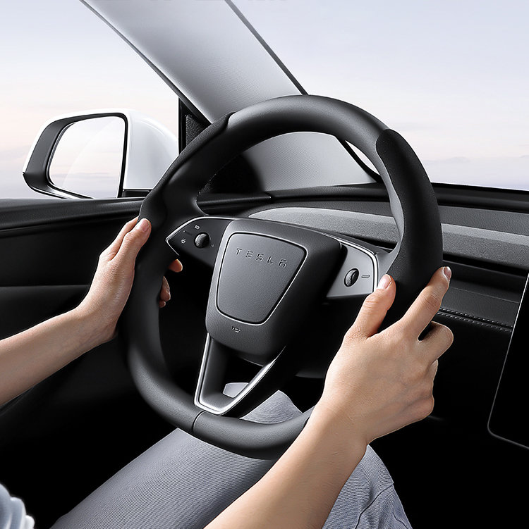 Suede Sport Steering Wheel Cover for Tesla Model 3 Highland / Y Juniper