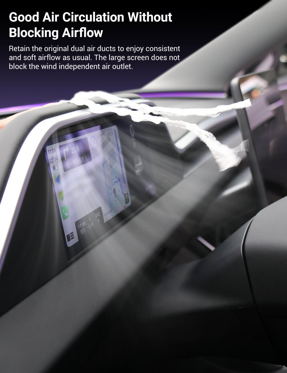 Tesla 8.9 Inch Dashboard Display with Ambient Lighting for Model 3 Highland-TESGOD