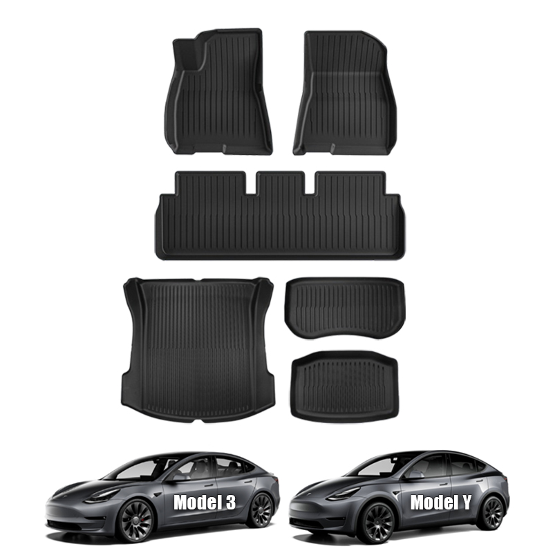 TPE All-Weather Floor Mats for Tesla Model Y (2020-2024) / Model 3 (2021-2024)-TESGOD