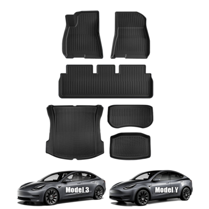 TPE All-Weather Floor Mats for Tesla Model Y (2020-2024) / Model 3 (2021-2024)-TESGOD
