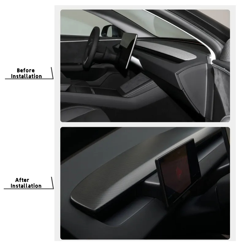 Tesla Model 3 Highland Carbon Fiber Dashboard Snap-On Patch-TESGOD