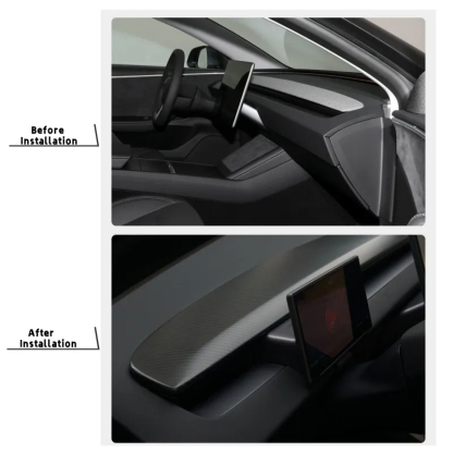 Tesla Model 3 Highland Carbon Fiber Dashboard Snap-On Patch-TESGOD