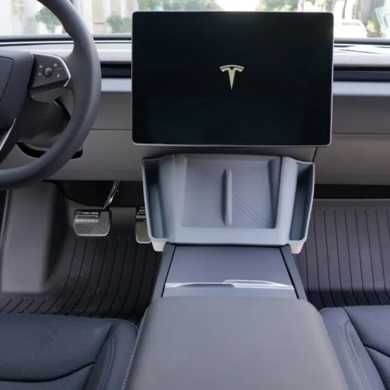 Tesla Model 3 Highland 2024+ Center Console Wireless Charging Pad with Side Pockets-TESGOD