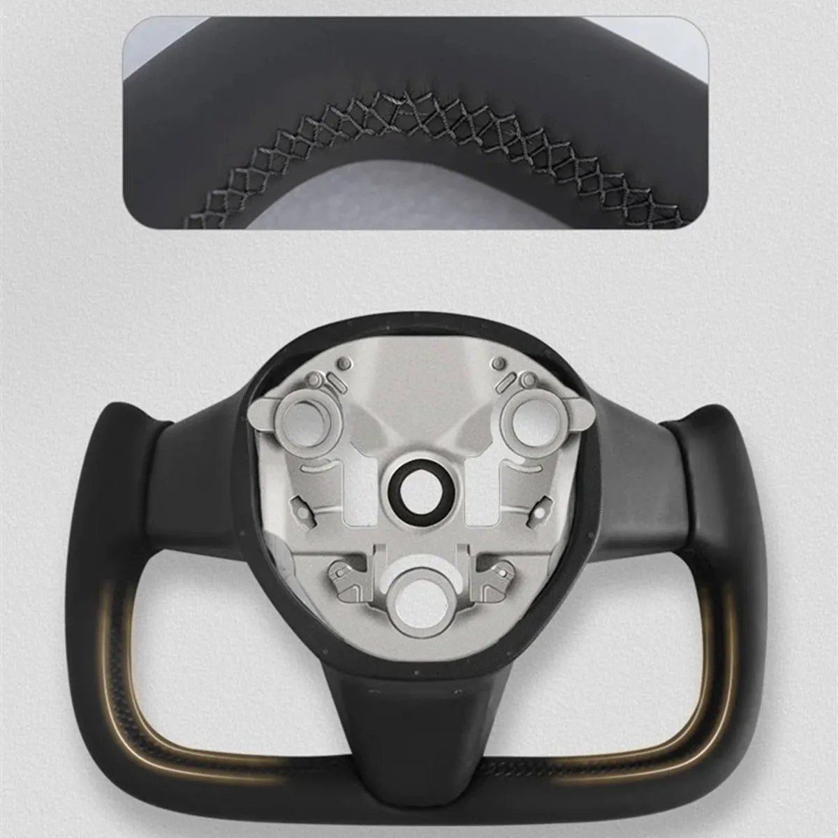 Tesla Model 3/Y Carbon Fiber Yoke Steering Wheel (2017-2023) – Nappa Leather Grip-TESGOD