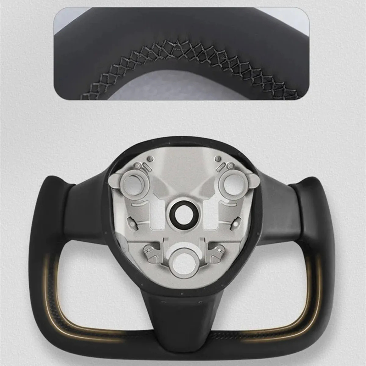 Tesla Model 3/Y Carbon Fiber Yoke Steering Wheel (2017-2023) – Nappa Leather Grip-TESGOD