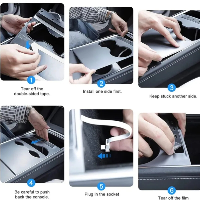 Tesla Model 3 (2021-2023) / Y (2021-2023) 27W Center Console Docking Station Splitter-TESGOD