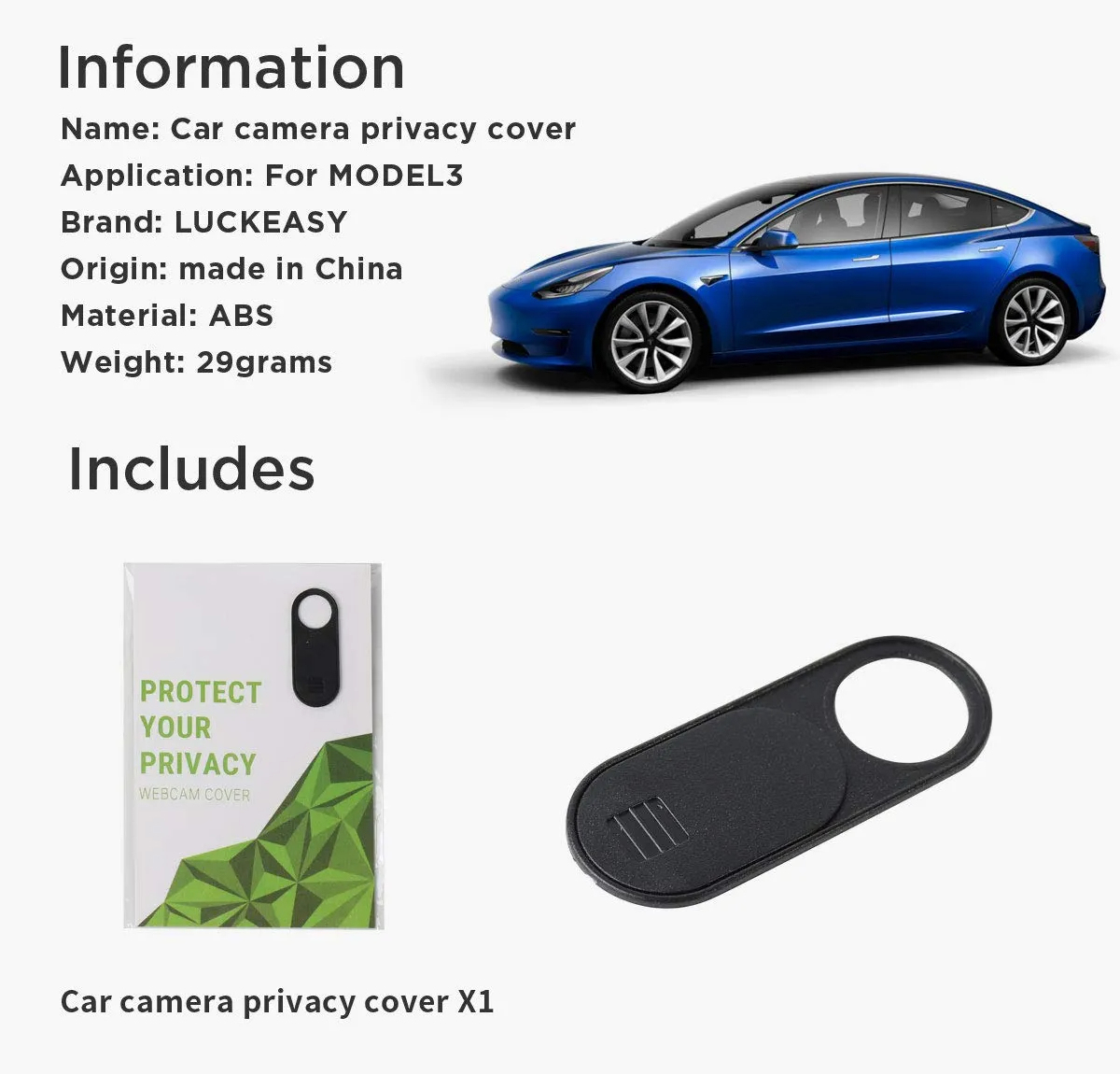Tesla Model 3/Y Cab Camera Privacy Cover-TESGOD