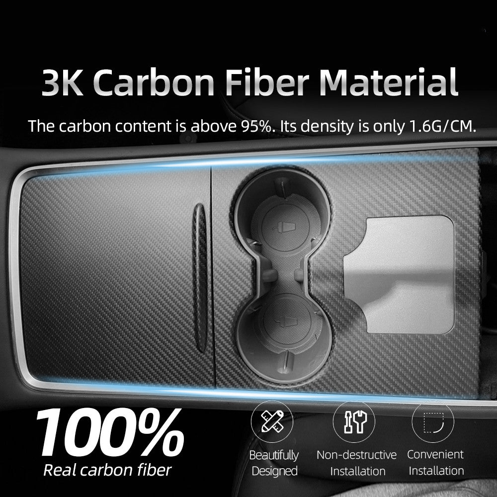 Carbon Fiber Wrap Cover for Tesla Model 3 Highland / Y Center Console-TESGOD