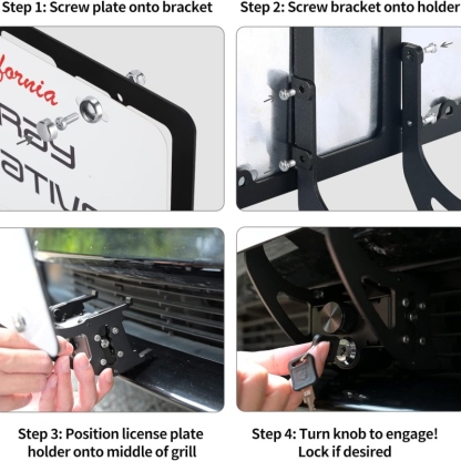 Tesla Model 3/Y Front License Plate Holder Frame With Lock (2021-2023)-TESGOD