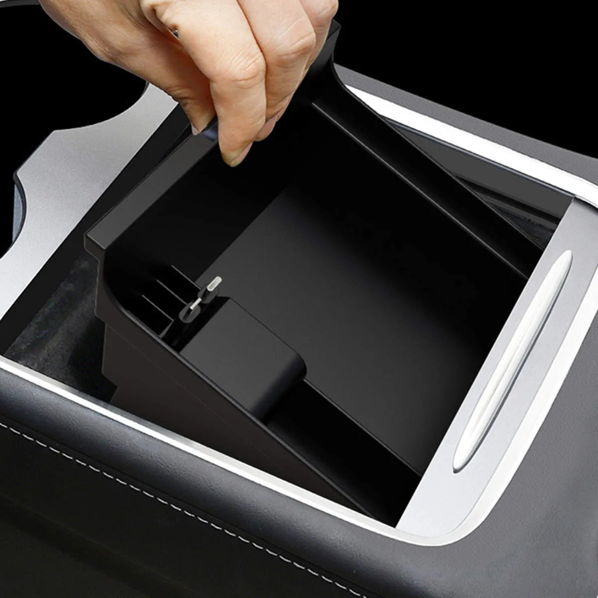 Tesla Model 3/Y With Charging Retractable Cable Storage Box-TESGOD