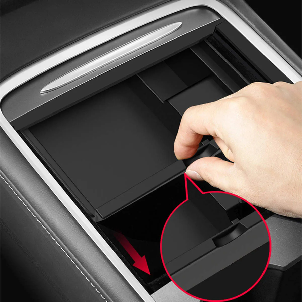 Tesla Model 3/Y With Charging Retractable Cable Storage Box-TESGOD