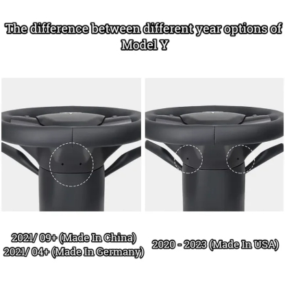 Tesla Model 3/Y Yoke Steering Wheel - Black Nappa Leather-TESGOD