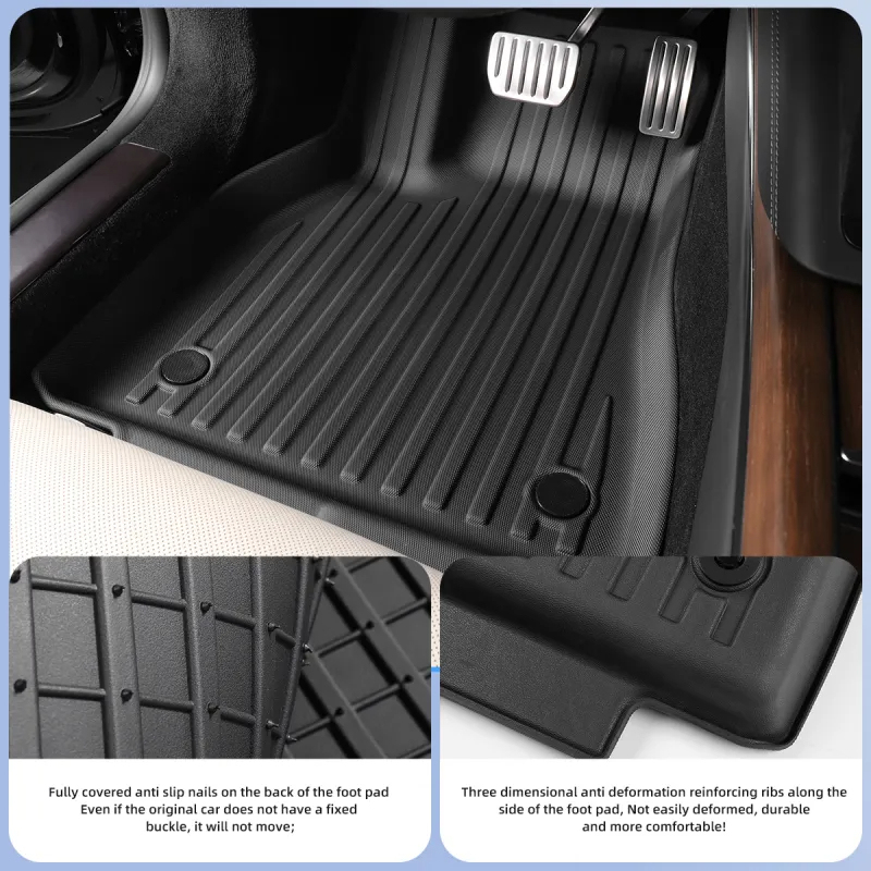 TPE All Weather Floor Mats for Tesla Model S (2021-2023) – Raised Side Walls, Durable & Eco-Friendly-TESGOD