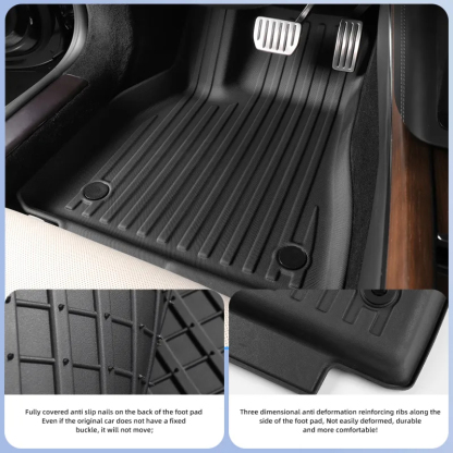 TPE All Weather Floor Mats for Tesla Model S (2021-2023) – Raised Side Walls, Durable & Eco-Friendly-TESGOD