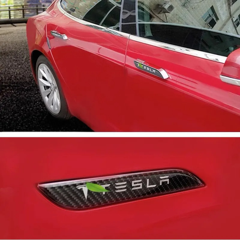 Tesla Model S (2012-2020) Carbon Fiber Style Door Handle Protectors-TESGOD