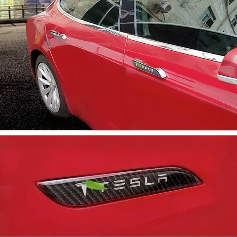 Tesla Model S (2012-2020) Carbon Fiber Style Door Handle Protectors-TESGOD